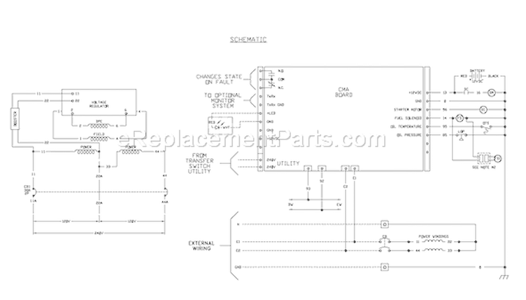 Page E Diagram and Parts List for 040243-0  Briggs and Stratton Generator